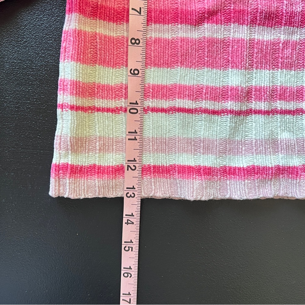 Vintage Y2K Covington Chenille Sweater Pink White Striped Mock Neck Knit 3T - Picture 14 of 14